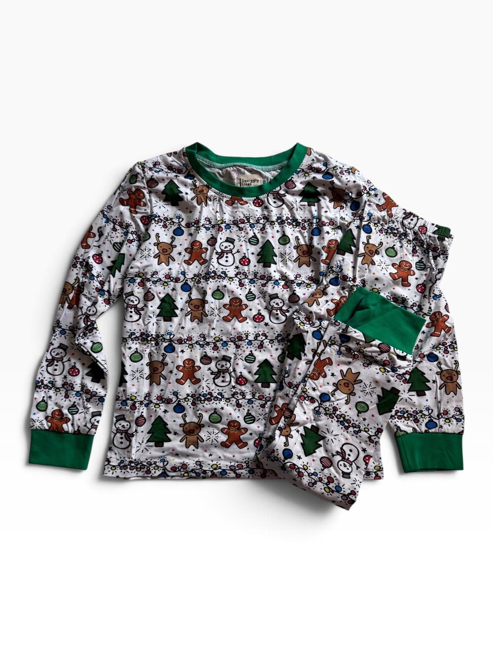Squiggly Lines Design bamboo holiday pajamas